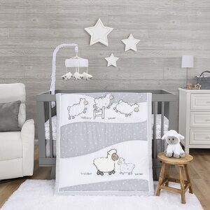 NEW Sammy and Lou 4 Piece Sleepy Sheep Crib Bedding Set